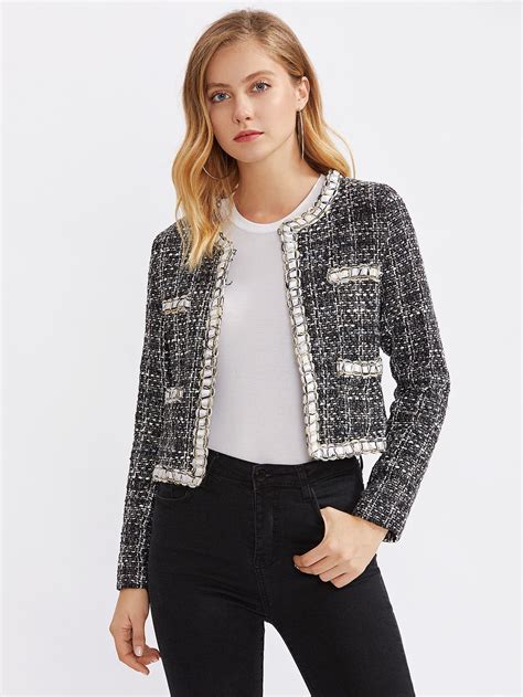 chanel style jackets at shein